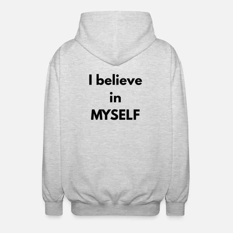 Ich glaube an MICH SELBST - Unisex Kapuzenjacke - Hellgrau meliert