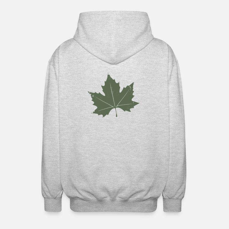 Feuille d’érable verte - Veste à capuche unisexe - gris clair chiné