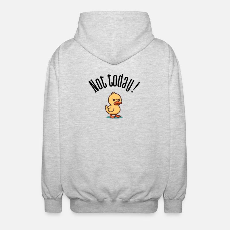 Not Today! Grumpy Duck Attitude T-Shirt - Unisex Hooded Jacket - light heather grey