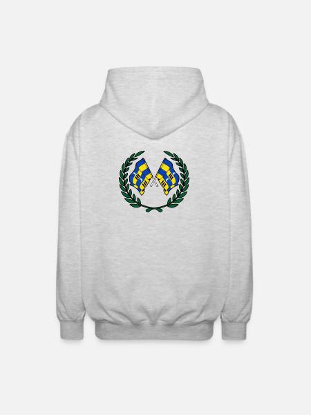 Ameland Laurel Flags – Island Pride - Unisex Hooded Jacket - light heather grey