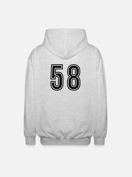 58 Number Symbol - Unisex Hooded Jacket - light heather grey