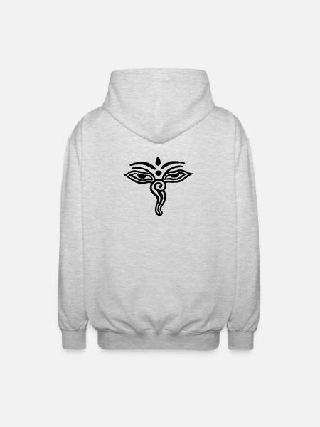 Tibetian eyes - Unisex Hooded Jacket - light heather grey
