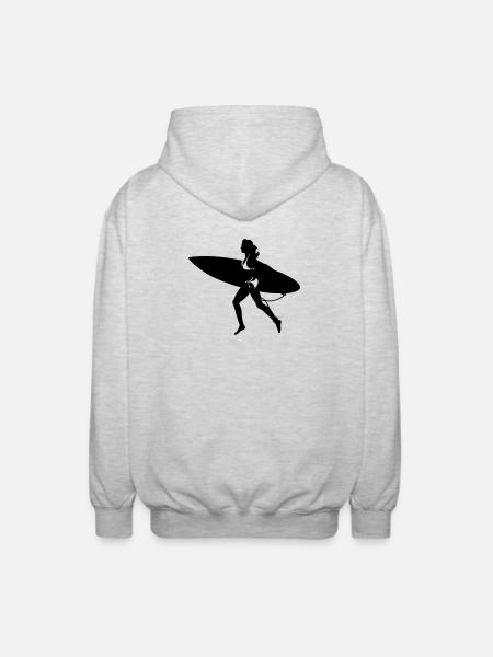 surfing - Veste à capuche unisexe - gris clair chiné