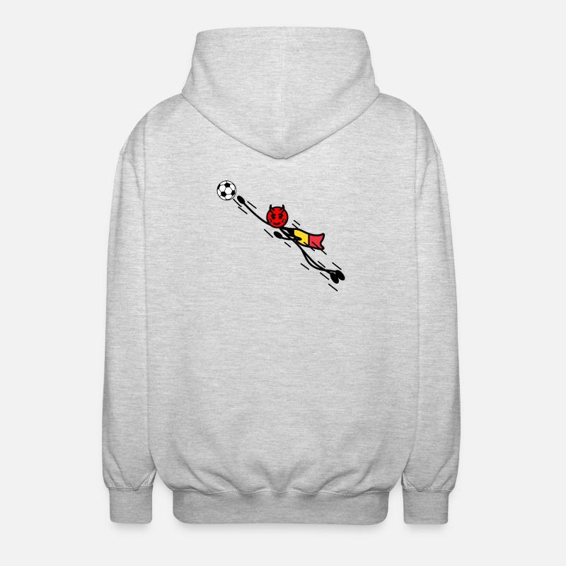Flying Red Devil Held Keeper - Unisex Kapuzenjacke - Hellgrau meliert