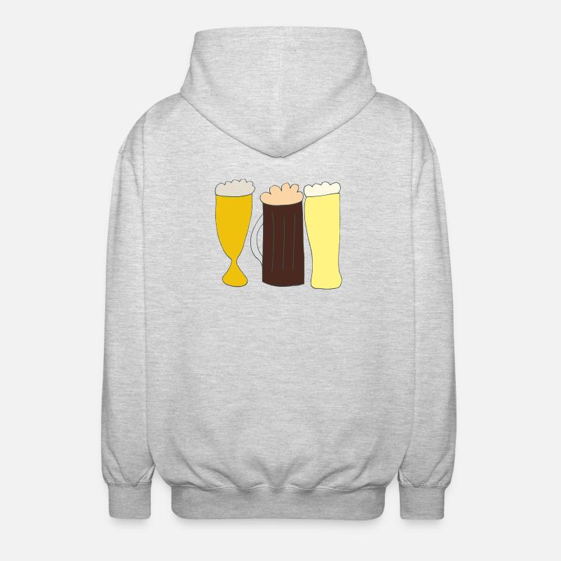 biersorten - Unisex Kapuzenjacke - Hellgrau meliert