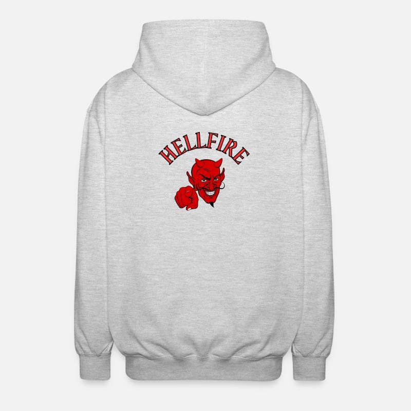 Devil, Satan, Devil, Hellfire - Unisex Hooded Jacket - light heather grey