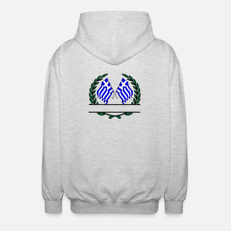 Drapeaux Grèce couronne de laurier bannière - Veste à capuche unisexe - gris clair chiné