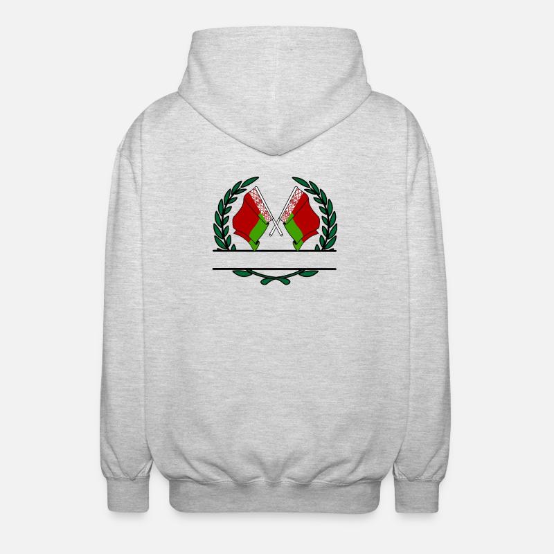 Fahnen Belarus Lorbeerkranz Banner - Unisex Kapuzenjacke - Hellgrau meliert