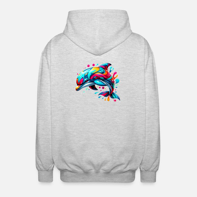 Delfin - Unisex Kapuzenjacke - Hellgrau meliert