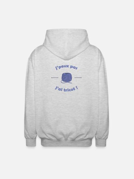 I can't I knit - Unisex Hooded Jacket - light heather grey