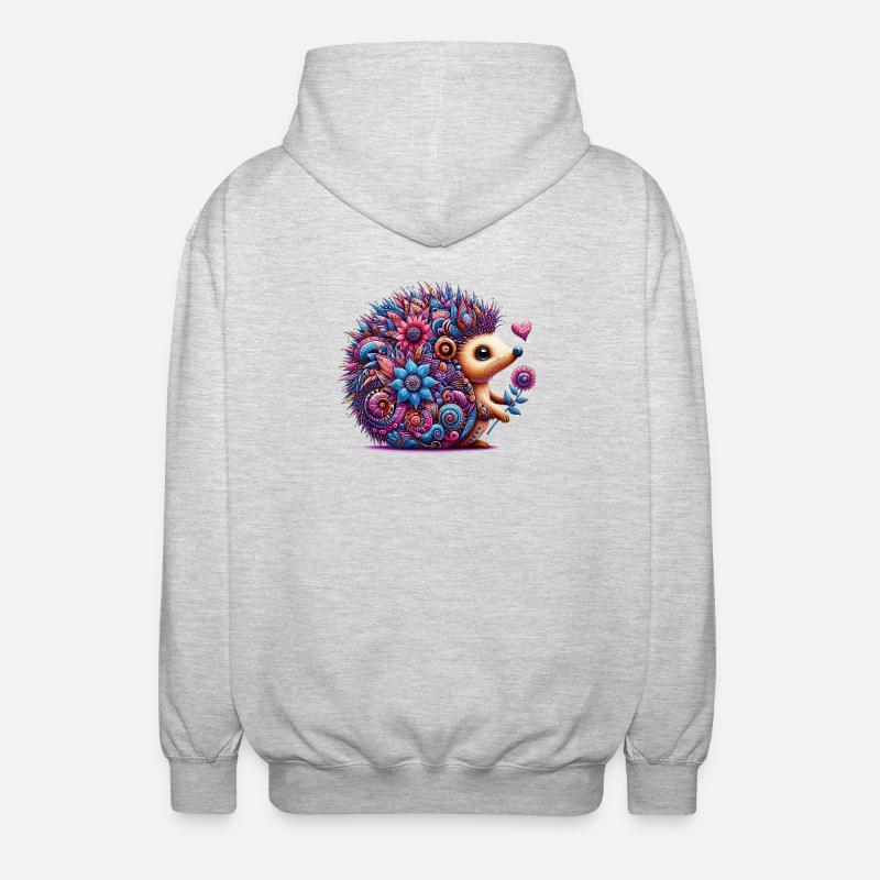 Igel - Unisex Kapuzenjacke - Hellgrau meliert