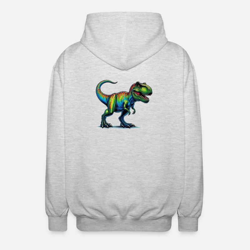 Dinosaur - Unisex Hooded Jacket - light heather grey