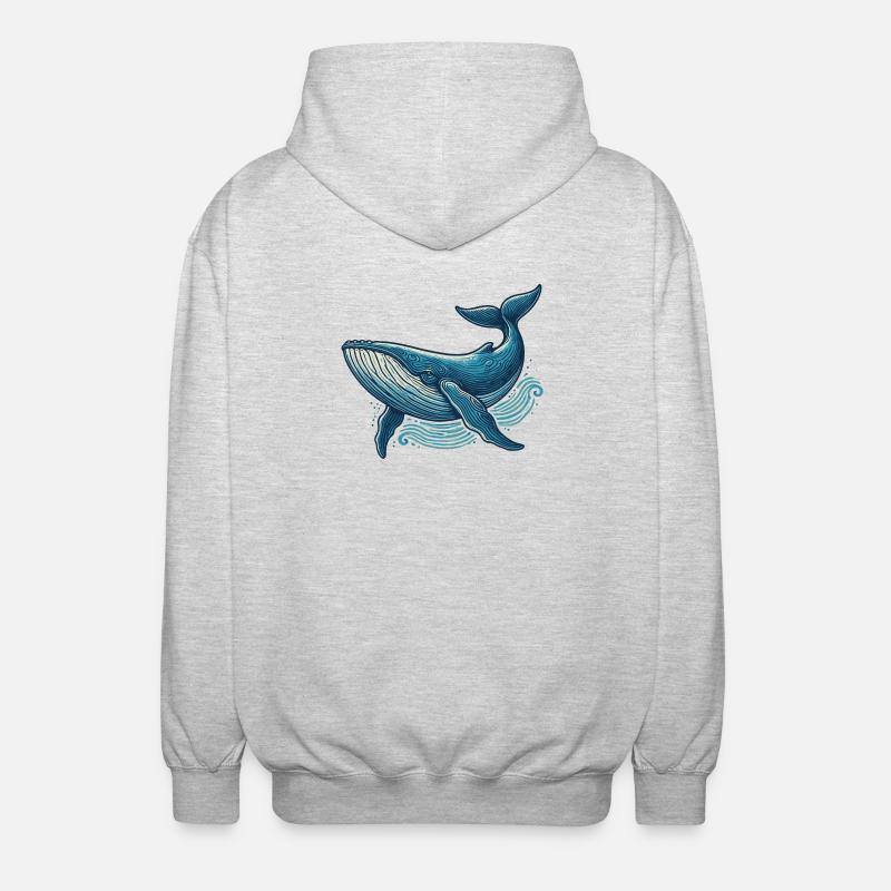 Baleine bleue - Veste à capuche unisexe - gris clair chiné