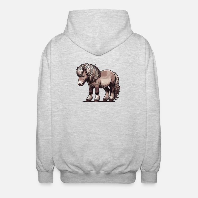Poney - Veste à capuche unisexe - gris clair chiné