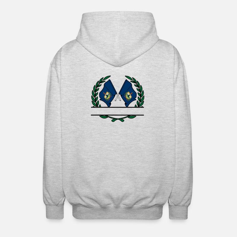 Drapeaux USA Vermont laurier couronne bannière - Veste à capuche unisexe - gris clair chiné