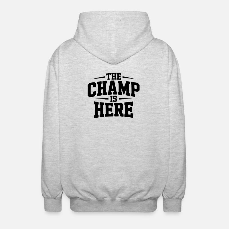 Der Champion ist da - Unisex Kapuzenjacke - Hellgrau meliert