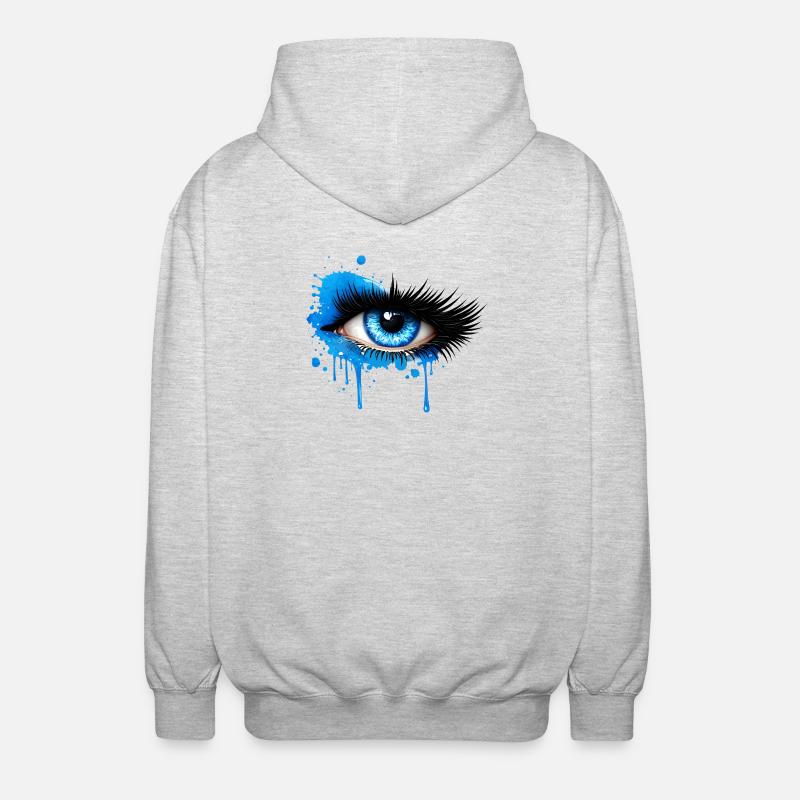 Œil bleu dans le style graffiti - Veste à capuche unisexe - gris clair chiné