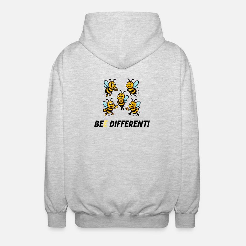 BEE DIFFERENT! - Unisex Hooded Jacket - light heather grey
