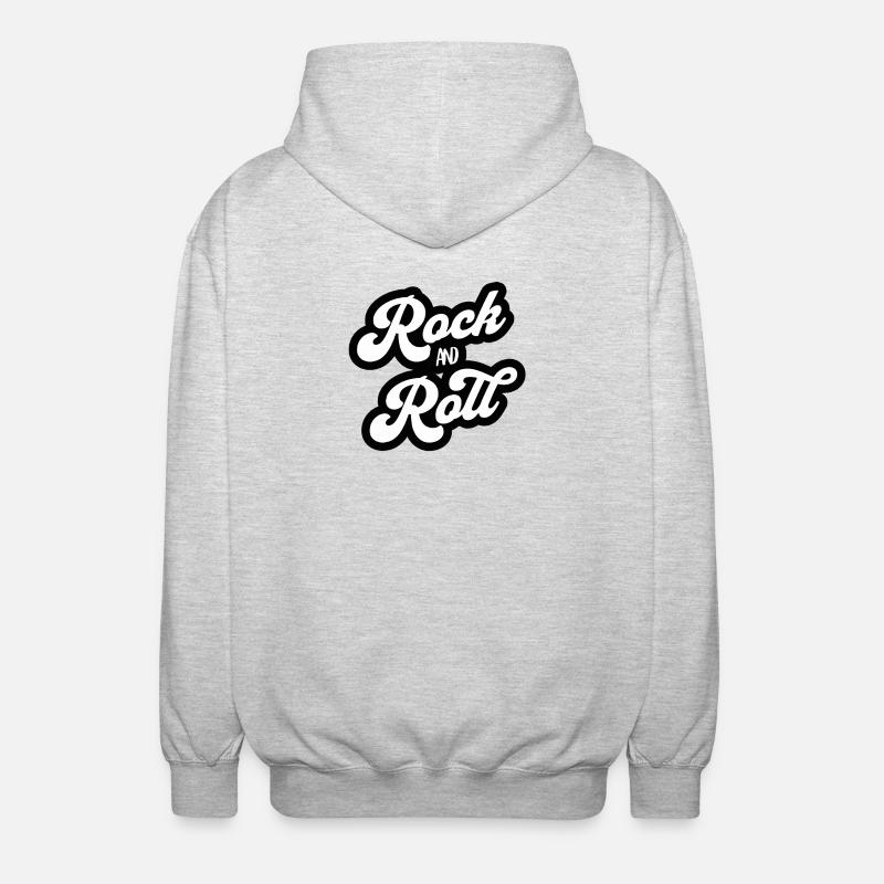 Rock and Roll Vintage Script - Felpa unisex con cappuccio - grigio chiaro melange
