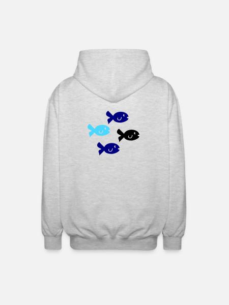Pisces Silhouette - Unisex Hooded Jacket - light heather grey