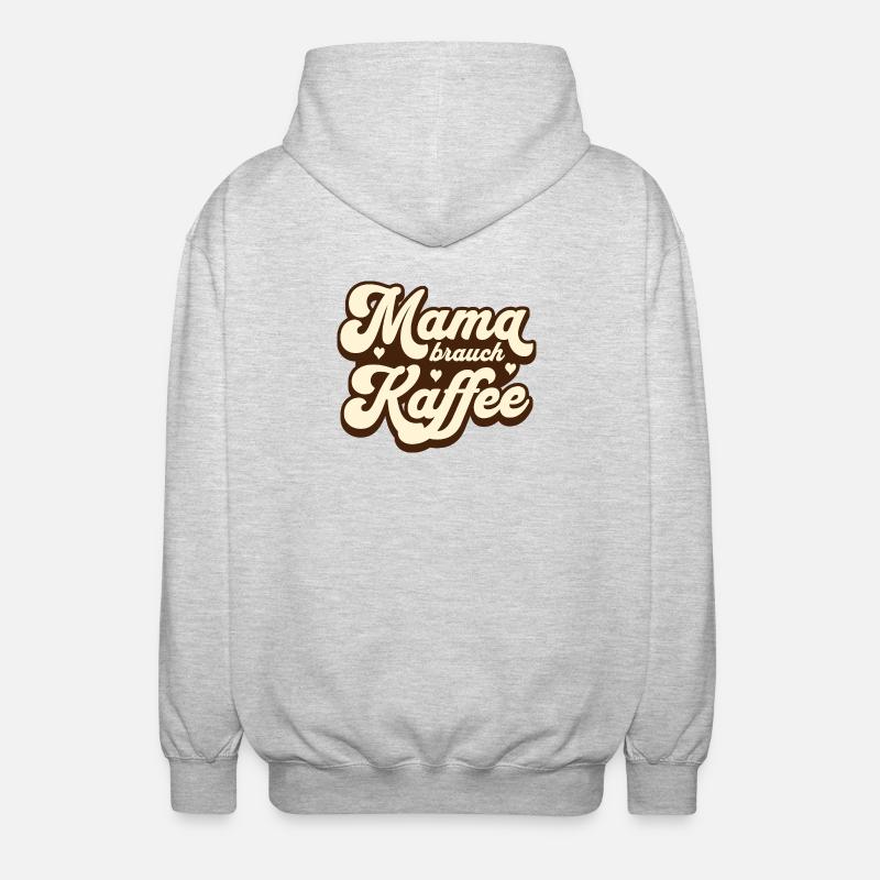 Mama brauch Kaffee - Unisex Kapuzenjacke - Hellgrau meliert