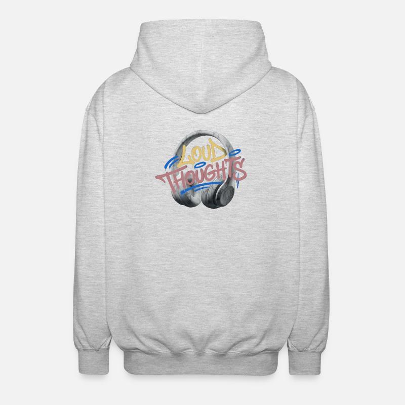 Loud Thoughts Graffiti - Unisex Kapuzenjacke - Hellgrau meliert