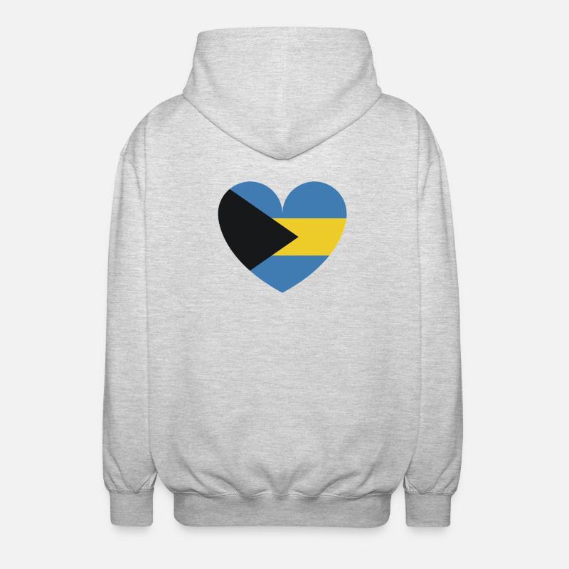 Drapeau des Bahamas du Cœur - Veste à capuche unisexe - gris clair chiné