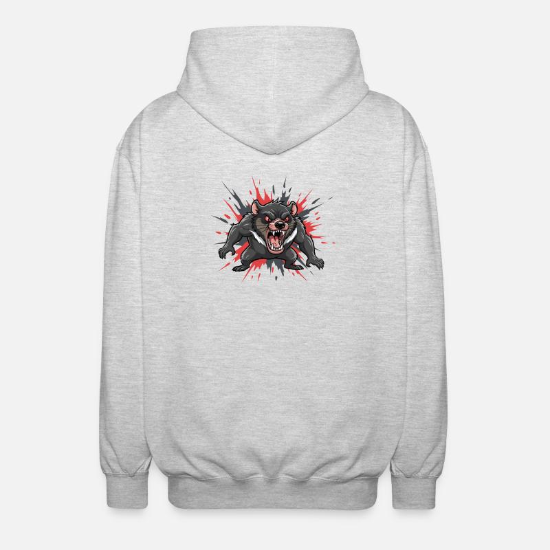 Tasmanian devil in comic style - Unisex Hooded Jacket - light heather grey