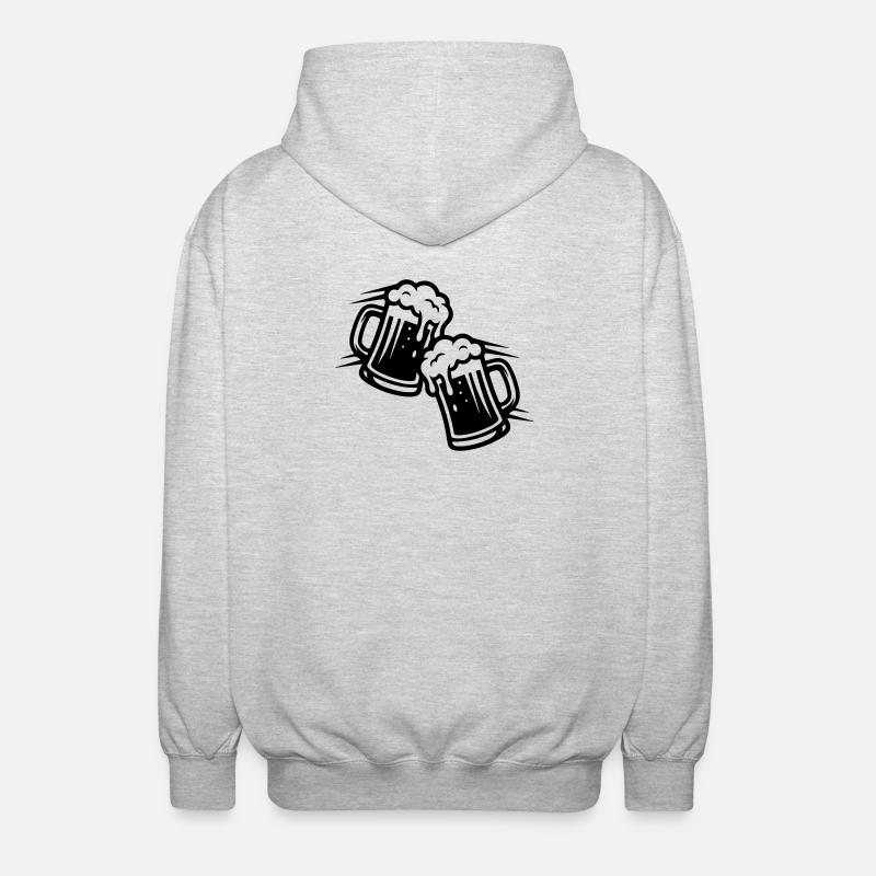 Bière Mug, Bière Comique - Veste à capuche unisexe - gris clair chiné