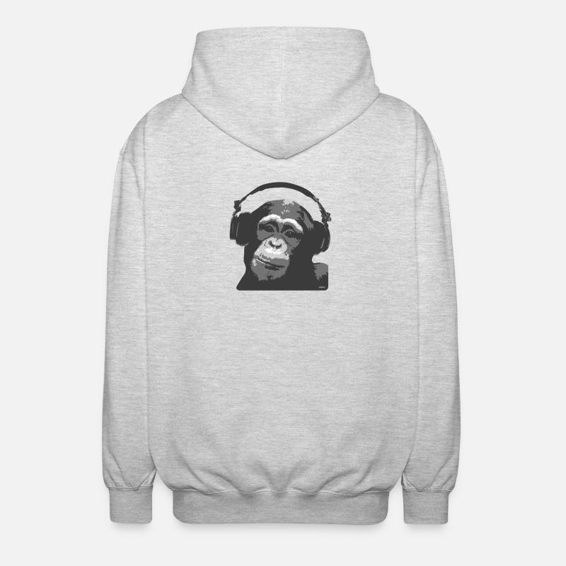 DJ MONKEY  - Unisex Kapuzenjacke - Hellgrau meliert