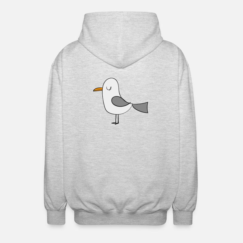 Möwe - Unisex Kapuzenjacke - Hellgrau meliert