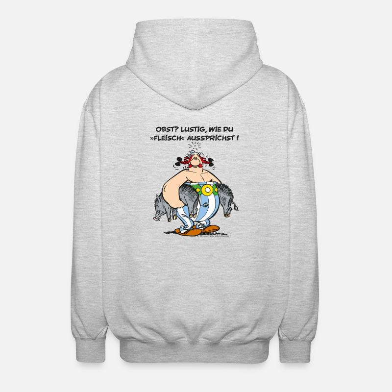 Asterix Obelix Obst Fleisch - Veste à capuche unisexe - gris clair chiné