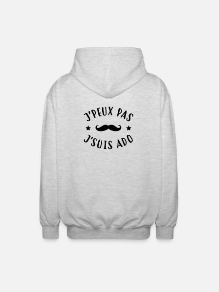 adolescent / enfant / ado / adolescente - Veste à capuche unisexe - gris clair chiné