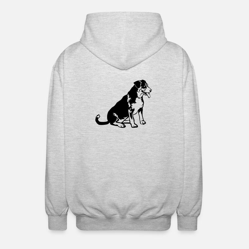 Entlebucher Sennenhund - Unisex Kapuzenjacke - Hellgrau meliert