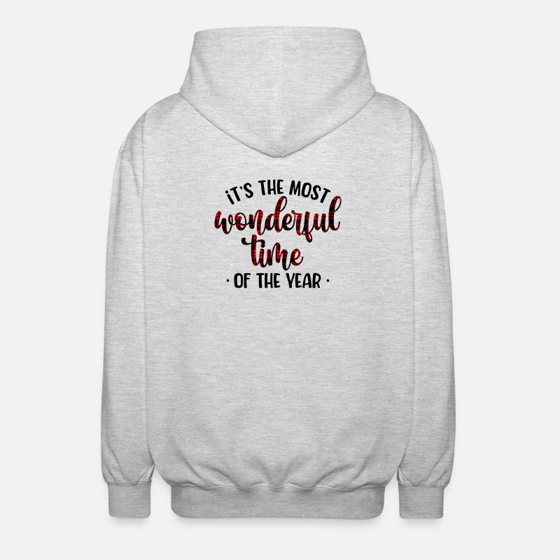 Crimson Plaid Script - Unisex Hooded Jacket - light heather grey