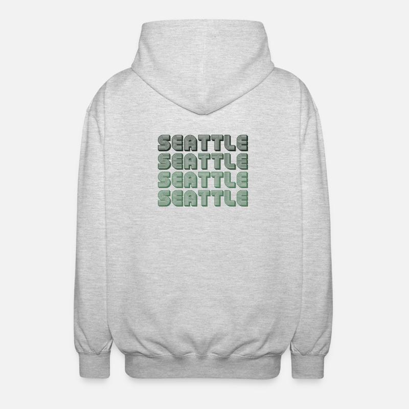 Seattle Blockgrid Pattern - Unisex Hooded Jacket - light heather grey