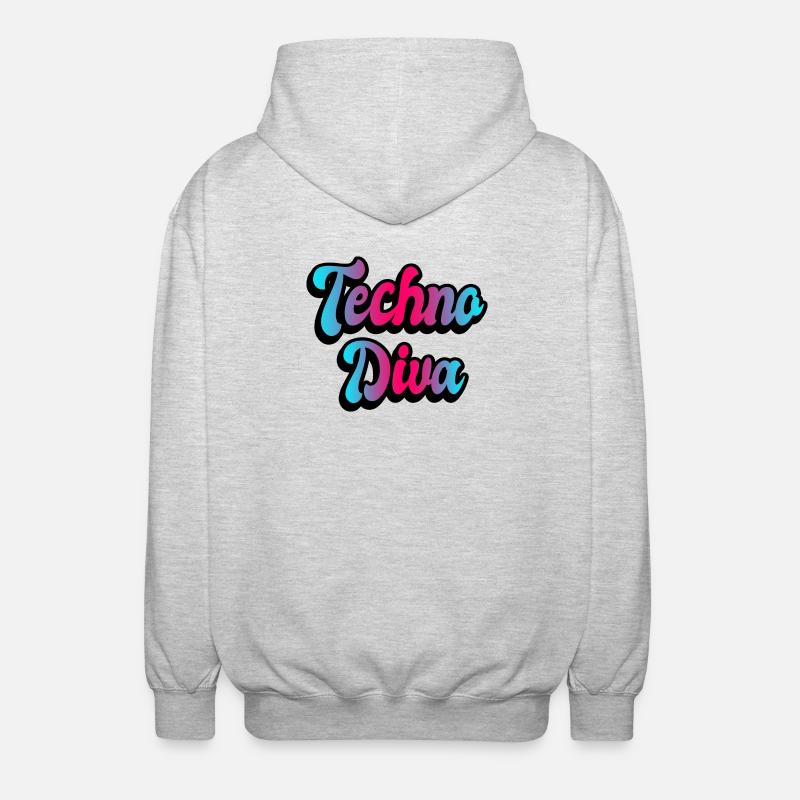 Techno Diva - Unisex Kapuzenjacke - Hellgrau meliert