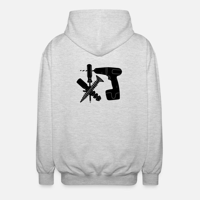 Schrauben- und Dübelbohrer - Unisex Kapuzenjacke - Hellgrau meliert