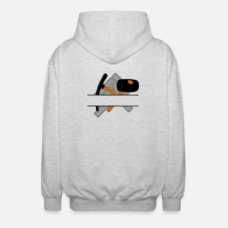 Pflastererlogo mit transparenter Stange dazwischen - Unisex Kapuzenjacke - Hellgrau meliert