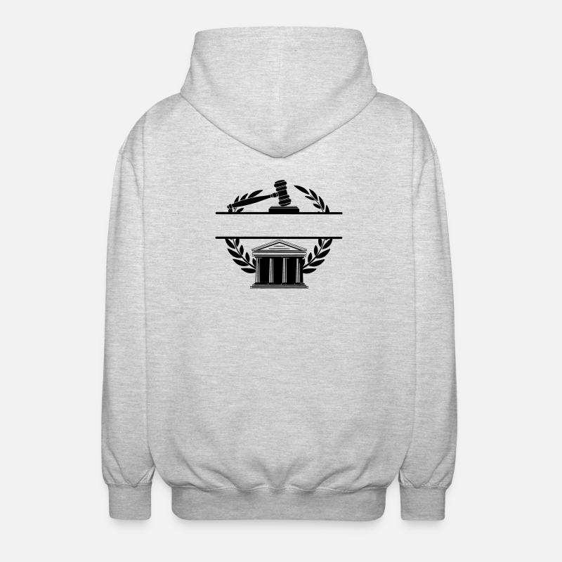 Anwaltsmonogramm Gerichtsgebäude - Unisex Kapuzenjacke - Hellgrau meliert