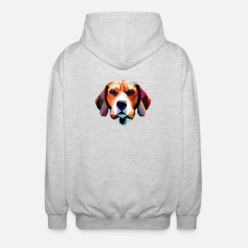 Beagle Hund Polygon - Unisex Kapuzenjacke - Hellgrau meliert