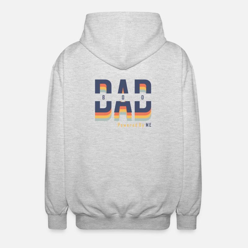 Dad Bod powered by Me - Unisex Kapuzenjacke - Hellgrau meliert