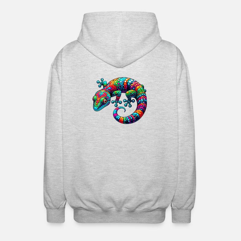 Gecko - Unisex Kapuzenjacke - Hellgrau meliert
