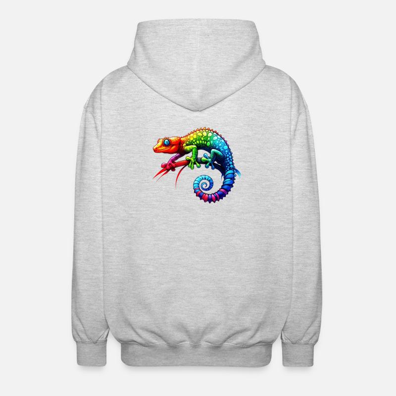 Gecko - Unisex Kapuzenjacke - Hellgrau meliert