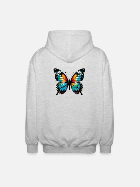 Butterfly - Unisex Hooded Jacket - light heather grey