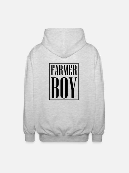 Farmer Junge - Unisex Kapuzenjacke - Hellgrau meliert