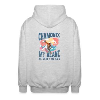 Chamonix freestyle blc - Unisex Hooded Jacket - light heather grey - Back - AI Model Male 185 light (185cm)