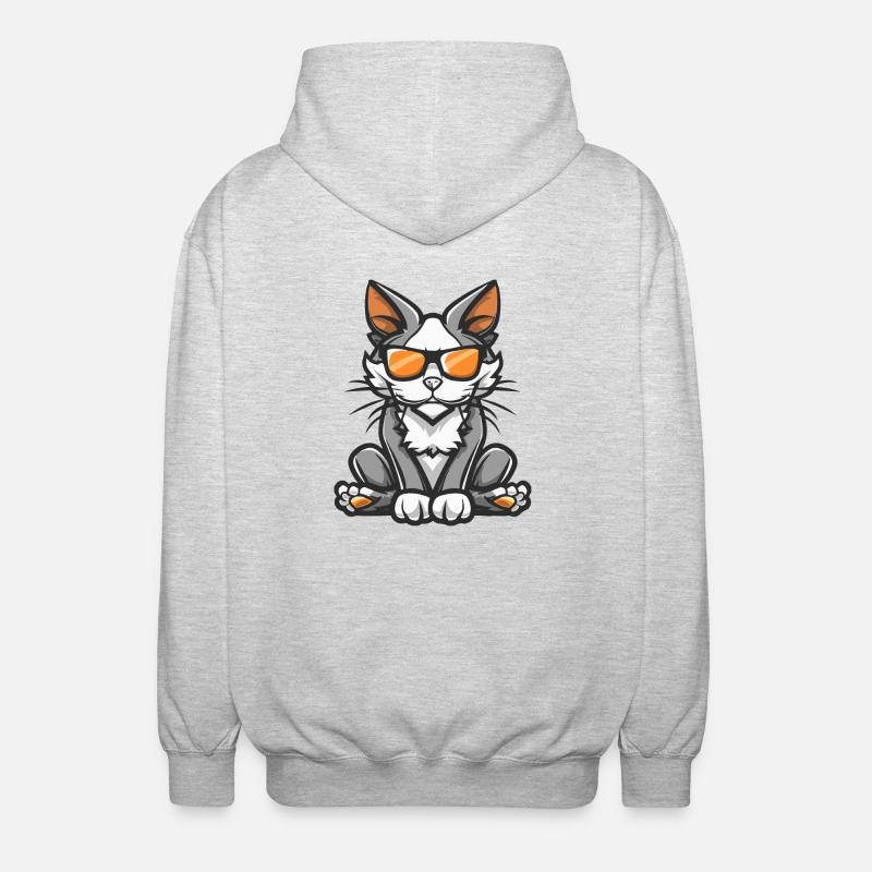 Cat Cool Comic - Unisex Hooded Jacket - light heather grey