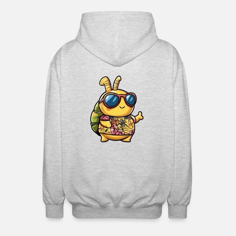 Escargot Drôle d’été - Veste à capuche unisexe - gris clair chiné