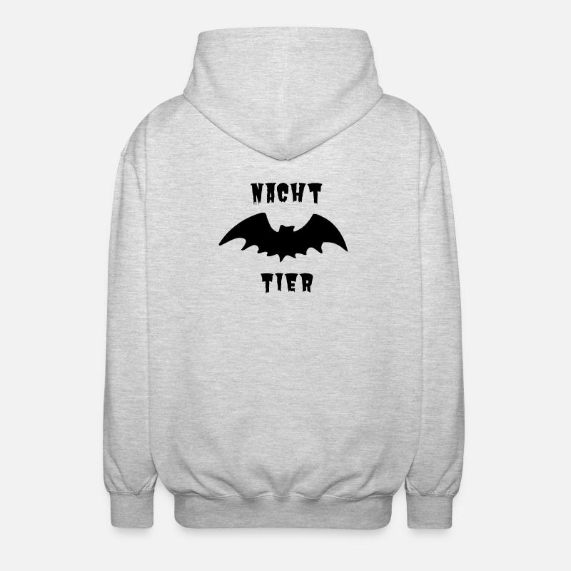 Nachttier_schwarz_1 - Veste à capuche unisexe - gris clair chiné